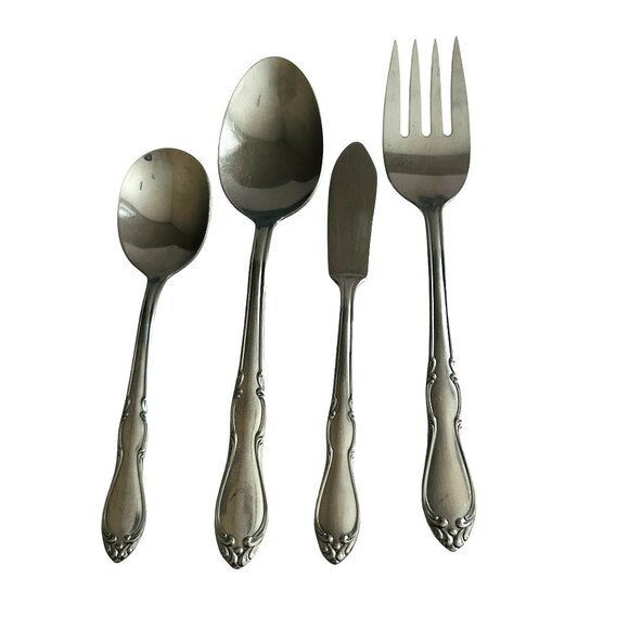 Oneida Homestead Stainless 4 Piece Hostess Serving Set Simeon L George H Rogers - Picture 1 of 6